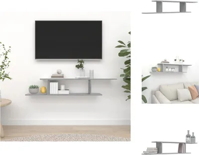 Obrázok produktu pre vidaXL TV nástenná polica šedá Sonoma 125x18x23 cm materiál na báze dreva - Nástenné police