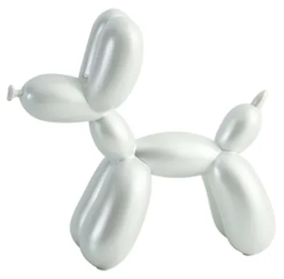 Productafbeelding van Decoratieve ballonhond figuur, wit - Modern abstract kunstwerk, woonaccessoire