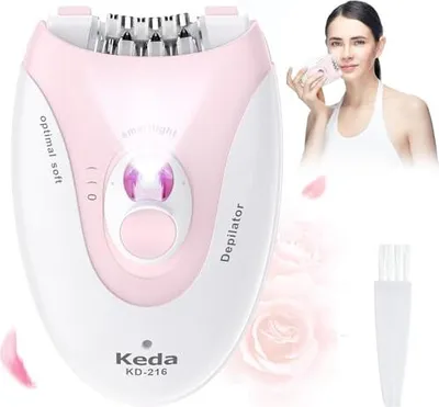 Produktbild von Faceial Hair Remover Frauen, USB Electric Epilator Frauen 2 Velocità, Gesichtskörper, Achselhöhle, Bein, eingebaute LED-Licht, 3 Augenbrauen-Rasierer