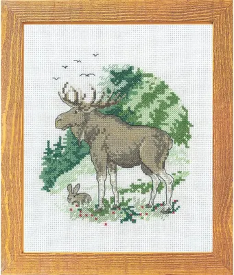 Produktbild von Permin Kreuzstich Stickpackung "Elch", Zählmuster, 15x20cm, 92-8650