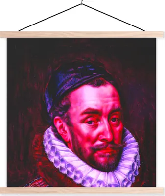 Produktbild von MuchoWow® Textilposter Wilhelm von Oranien - Kunst - Gemälde 120x120 cm mit holzfarbenen Rahmen - Textil-Poster