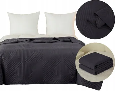 Image de JadorDecor Couvre-lit matelassé double face 170x210 cm gris