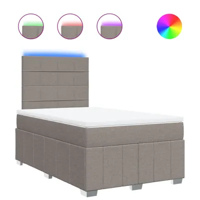 Immagine prodotto di vidaXL Letto a molle con materasso Taupe 120x200 cm in tessuto