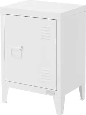 Produktbild von ML-Design Aktenschrank 40x30x57,5 cm, Weiß, Stahl, Freistehender Büroschrank mit 4 Beinen, Nachtschrank, Nachttisch, Stahlschrank, Nachtkonsole