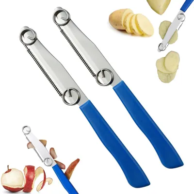 Image de Couteau multifonction 3 en 1 avec lame amovible - trancheur à légumes et à fruits - lot de 2