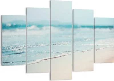 Produktbild von Bild auf Leinwand - Leinwandbild - 5 Teile - Kante Welle Wasser - 150x100cm - Wand Bild - Wanddeko - Wandbilder - Leinwanddruck - Bilder - Wanddekoration - Leinwand bilder - Wandbild - EA150x100-5084