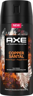 Productafbeelding van Axe Premium Body Spray Copper Santal Deodorant, zonder aluminiumzouten, met 72 uur bescherming tegen lichaamsgeur, 150 ml, 6 stuks