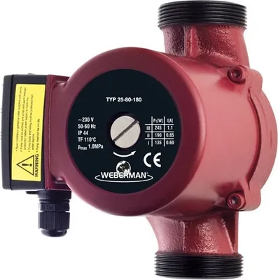 Produktbild von Umwälzpumpe der Fa. Webermann 25-80 180 230V Umwälzpumpe Heizungspumpe Hocheffizienzpumpe