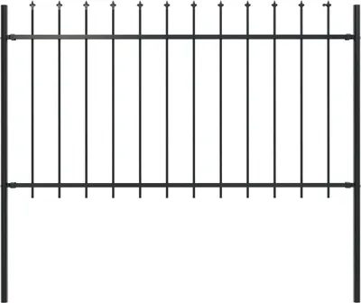 Obrázek produktu pro Zahradní plot Woerden s hrotem, ocel, 181 x 100 cm, černý
