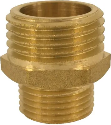 Produktbild von Gewindefitting Messing Doppelnippel reduziert 1/2" AG x 3/4" AG