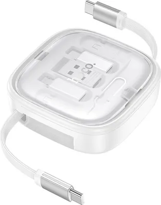 Produktbild von Hoko, USB-C 6-in-1 Schnellladekabel 60W mit Adaptern, Weiß