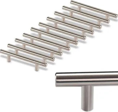 Produktbild von Famanu Möbelgriff 96 mm Bohrlochabstand gebürstet - Stangengriff Set von 10