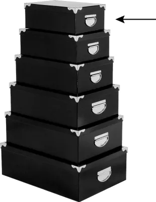Produktbild von 5Five Aufbewahrungsbox/Box - schwarz - 28 x 19,5 x 11 cm - Pappe