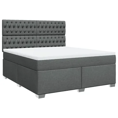 Produktbild von vidaXL Boxspringbett mit Matratze Dunkelgrau 180x200 cm Stoff