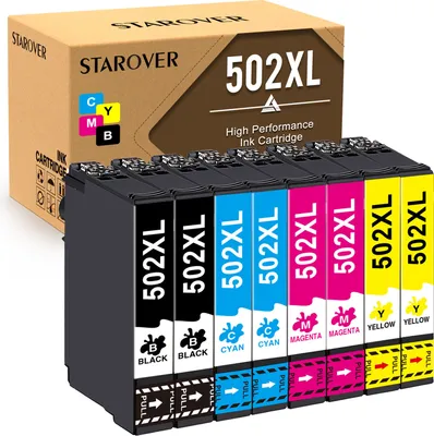 Produktbild von 8er Pack Epson 502xl multipack kompatibel Druckerpatronen für 502 Tintenpatrone für Epson Workforce WF-2860DWF WF-2865 DWF XP 5100 XP 5105