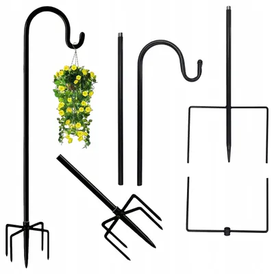Produktbild von Blumenampel, Gartenständer, zum Einschlagen, 80 cm, für Blumen, Pflanzen und Lampen