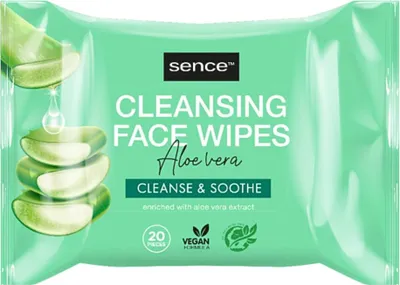 Immagine prodotto di Sence - Aloe Vera - Salviette detergenti per il viso - Lenitive - 20 salviette - 1 pezzo