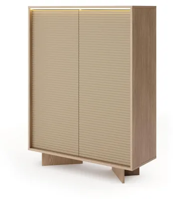 Produktbild von Masseno Kommode RIGATO 103,9 cm Sideboard mit Schubladen und 2 Türen für Wohnzimmer Schlafzimmer Modern 103,9x40x138,4 cm Beige