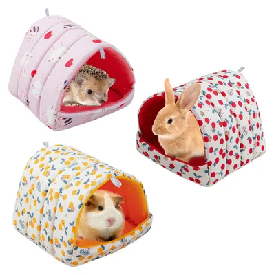 3er Set Kleintierhöhle, waschbar, 19x19x16 cm, für Hamster & Kaninchen