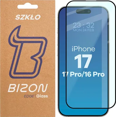 A product package for a screen protector is shown next to a depiction of a smartphone with the screen protector applied.