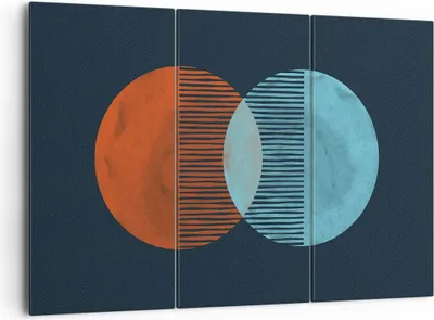 Produktbild von Bild auf Leinwand - Leinwandbild - 3 Teile - Geometrie Abstraktion Minimalismus - 165x110cm Wand Bild Wanddeko Wandbilder Leinwanddruck Bilder Wanddekoration Leinwand bilder CE165x110-5042