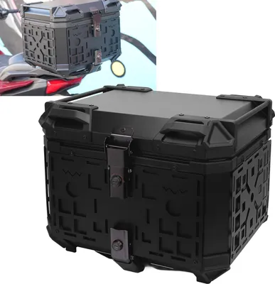 Produktbild von Motorrad-Heckkoffer, 45 l, Aluminiumlegierung, mit Sicherheitsverschluss, Schnellverschluss, wasserdicht, Universal-Kofferraum-Top-Box