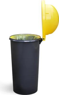 Produktbild von KUEFA HD 60 Liter Müllsackständer, Mülleimer für den Gelben Sack, geruchsdicht, robust, UV-beständig, universell einsetzbar (Gelb)