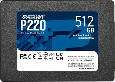Immagine prodotto di Patriot Memory P220 512GB 2.5" Serial ATA III