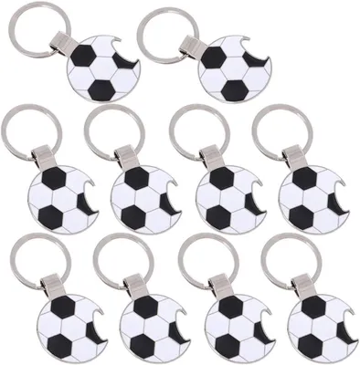 Productafbeelding van Creatieve voetbalfles bier flesopener sleutelhanger - Set van 10 - Draagbare mini-flesopener sleutel