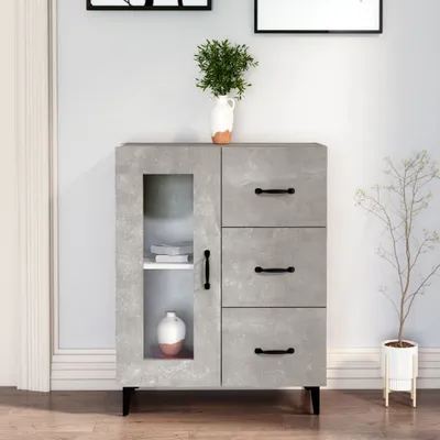 Produktbild von The Living Store Sideboard Betongrau 69,5x34x90 cm Holzwerkstoff
