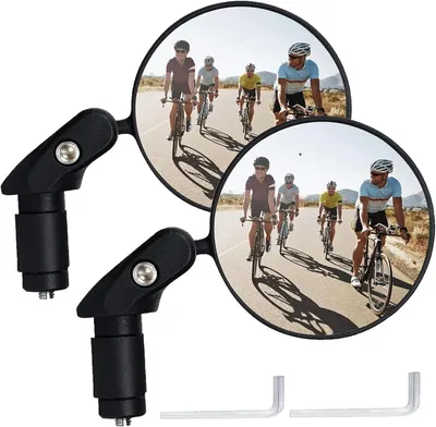 Produktbild von 2er Set HD 360° Drehbare Fahrradspiegel Universal für Lenker - Mountainbike Rückspiegel 17-22mm, konvex