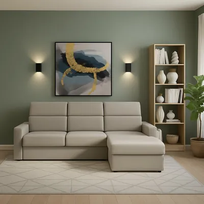 Immagine prodotto di Vigonovo - Divano Fisso con Penisola, 280x160 cm Grigio Tortora\ Tortora, Sfoderabile  Italy