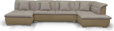 Produktbild von Couchgarnitur NICOLE mit Schlaffunktion Ottomane Links Sand/Cappuccino