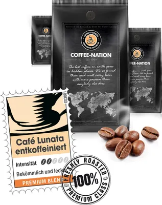 Produktbild von Kaffee CAFÉ LUNATA entkoffeiniert von Coffee-Nation, 500g Bohnen