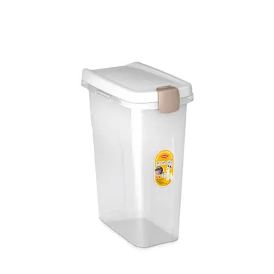 Obrázok produktu pre STEFANPLAST Pet food Container 39x24x51cm 25l priesvitný/biely kontajner na 10kg granúl, 98450