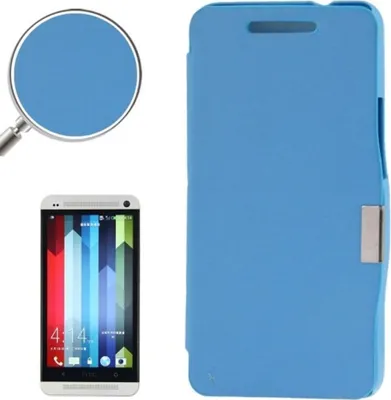 Produktbild von Handyhülle Tasche für HTC One / M7 blau gebürstet