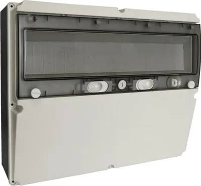 Immagine prodotto di Scatola di distribuzione di energia IP66 Scatola di distribuzione a 18 moduli Scatola portafusibili a montaggio esterno TpE 5239