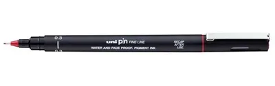 Zdjęcie produktu dla Uni-Ball – cienkopis Pin 0,3 mm, czerwony | 12 sztuk