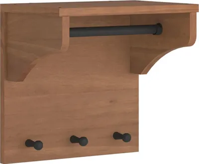 Image de Porte-manteau mural SANDNES 43x30x42 cm bois massif pin