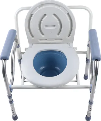 Immagine prodotto di Sedia-comodino pieghevole, regolabile in altezza, leggera e ripiegabile, blu