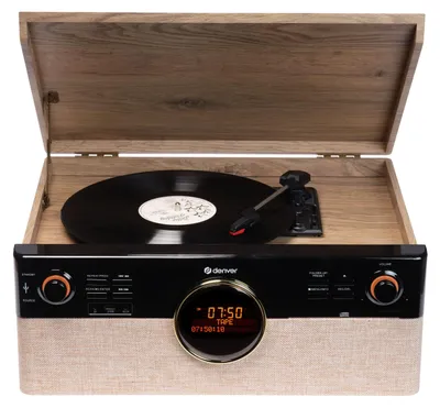 Immagine prodotto di Denver MRD-180, automatico, nero, legno, DAB+, FM, USB Type-A, 18 W, 485 mm