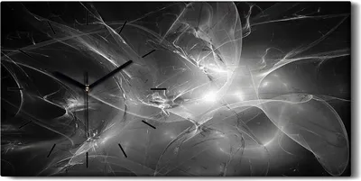 Produktbild von Wanduhr Bürouhr Leinwand Bild Geräuschlos Kunstdruck 60x30 Abstrakte Kunst - schwarze Hände