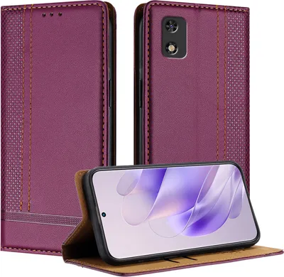 Produktbild von Handyhülle für itel A23 Pro / itel A17 Leder Flip Klappbare Schutzhülle mit Standfunktion Lila