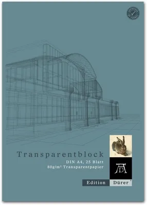Produktbild von Transparentpapier A4 80g/qm Block mit 25 Blatt Packung mit 5 Stück