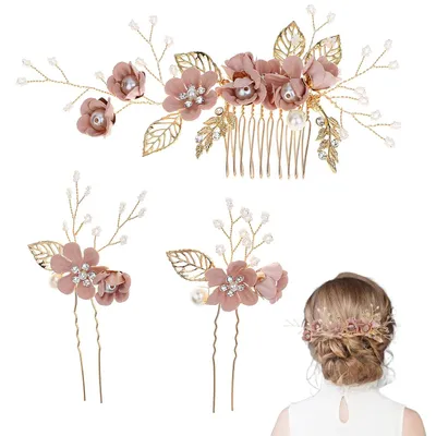 Produktbild von 3 Stücke Haarkamm für Brautaccessoires,Haltbarer Haarkamm Hochzeit, Brauthaarkamm Hochzeit Clip Set, Wird für Brautstirnband Hochzeit Haarschmuck