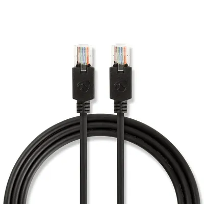 Immagine prodotto di Cavo di rete CAT5e | U/UTP | RJ45 maschio | RJ45 maschio | 15,0 m | Rotondo | LSZH | Antracite | Cartone con finestre