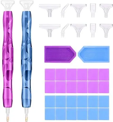 Obrázek produktu pro Sada diamantových barvy, 34 kusů, aplikační pero, pro kutily, vyšívání, zdobení nehtů