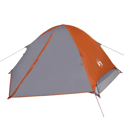 Image de Tente de camping à dôme 2 personnes gris et orange imperméable