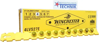 Image de 100 cartouches de bandes 6,8/11 jaune pour goujonneuse Würth KFTZ 11A Hilti DX Berner T