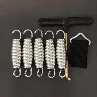 Image de Ressorts de remplacement pour trampoline, 100 mm, en acier galvanisé, lot de 5, avec outil de fixation, pour l'extérieur